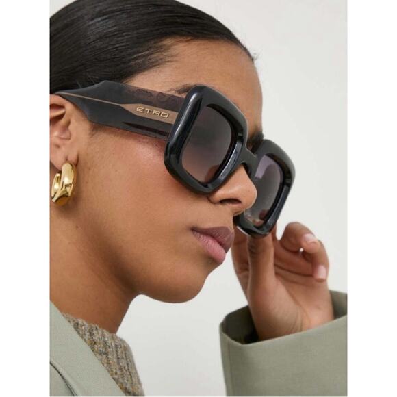 New Etro ETRO0015/S 0KB79O Dark grey Square Sunglasses, Authentic main image 10